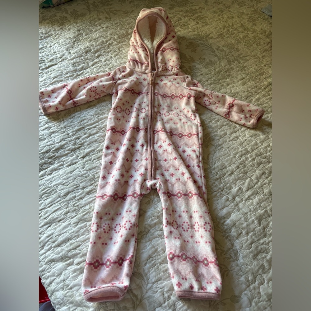 Pink Hooded Baby Onesie